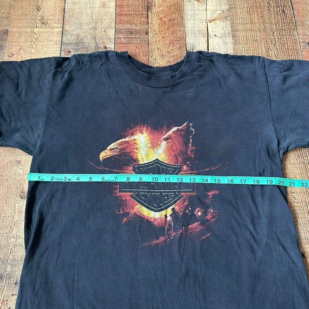 Vintage Harley-Davidson Men's Size Large T-Shirt With Eagle Graphic Black - Picture 4 of 8